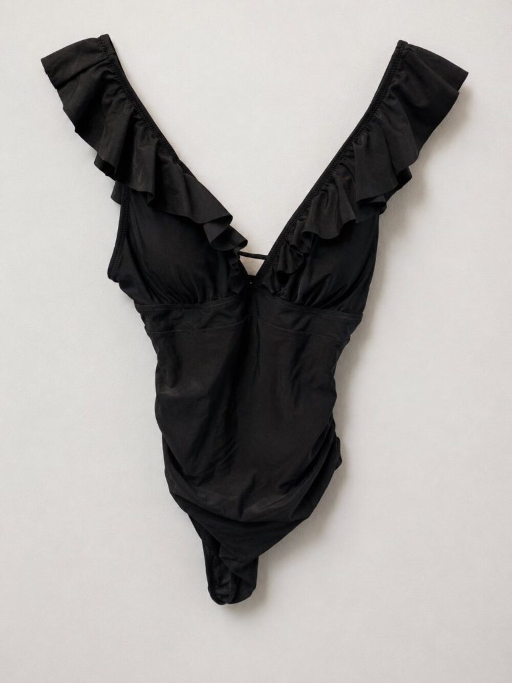 Cupshe Black Ruffle One-Piece Swimsuit NWT